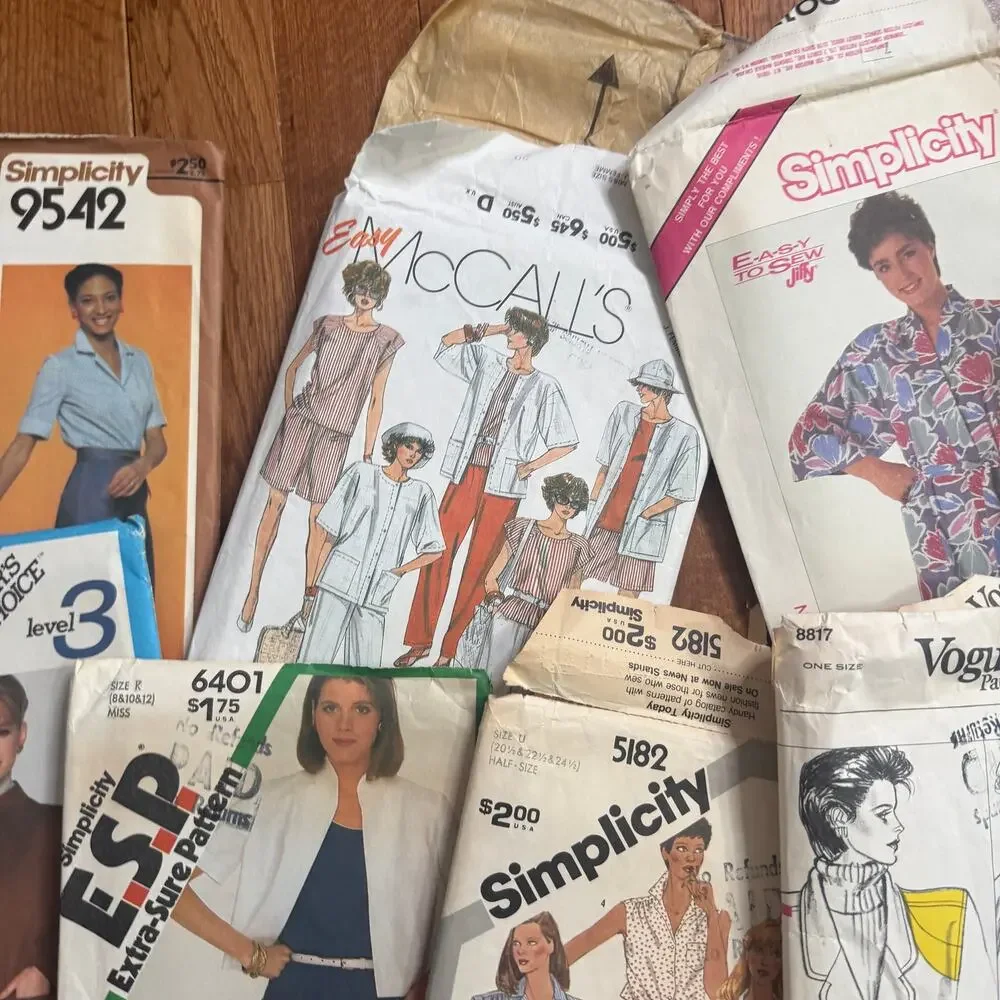 Lot of 7 1980s Sewing Patterns Various Sizes